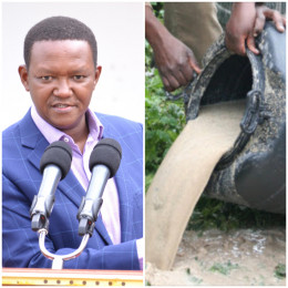 Photo collage of Alfred Mutua and Changáa brew.